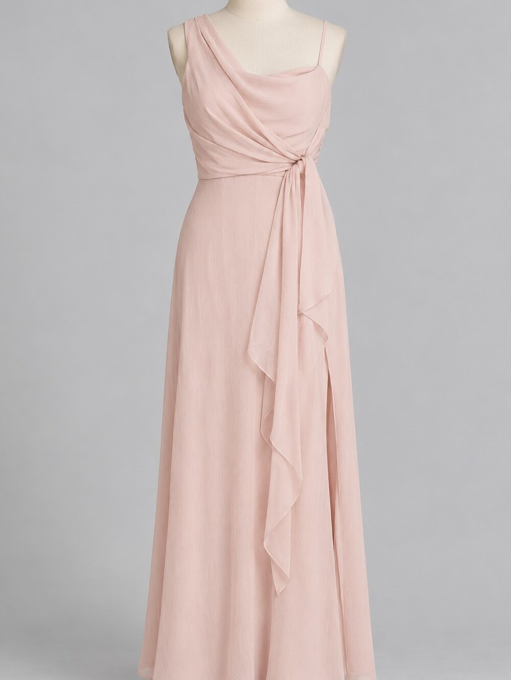 Wear Your Love Blush Pink One Shoulder Draped Maxi Formal Dress NWT